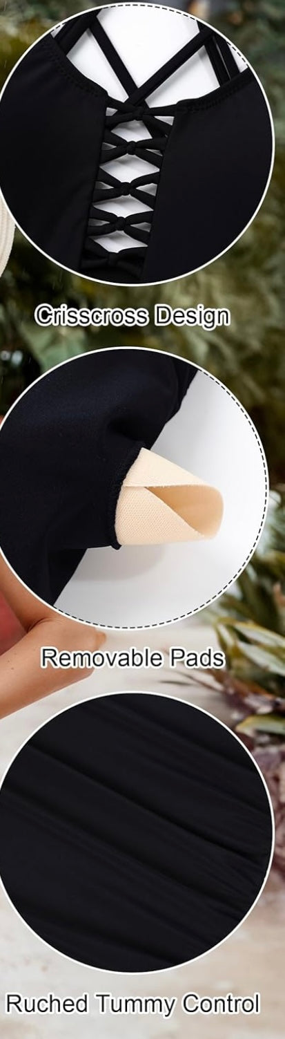 Retail Le$$-black-lace-up-one-piece-swimsuit