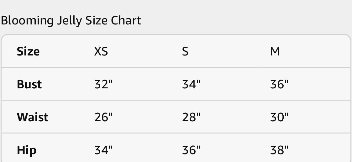 Retail Le$$-Blooming-Jelly-XS-M-Size-Chart