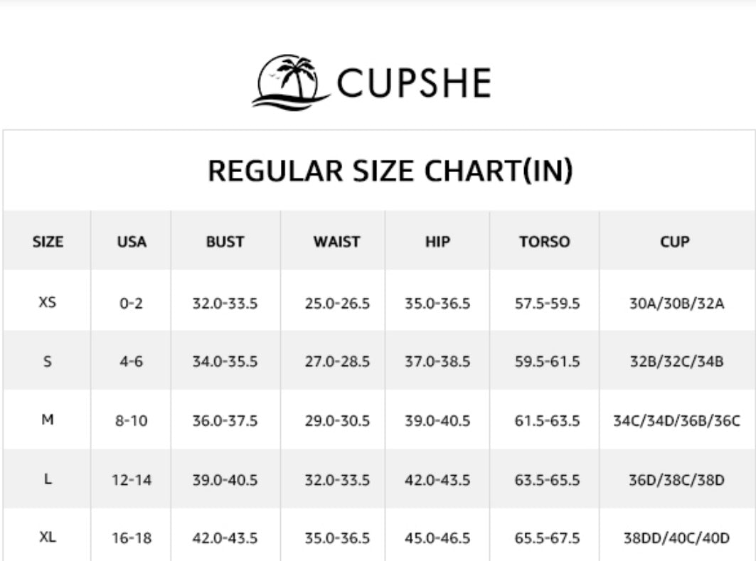 Retail-Le$$-Cupshe Size Chart