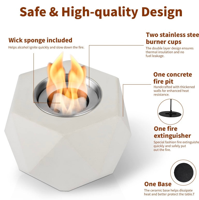 Retail Le$$ - Gray tabletop fire pit bowl