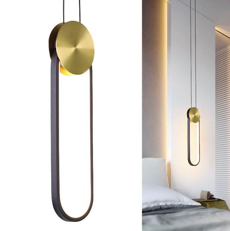 Retail Le$$ - Black gold oval acrylic pendant light