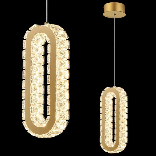 Retail Le$$ - Gold acrylic metal ring pendant light