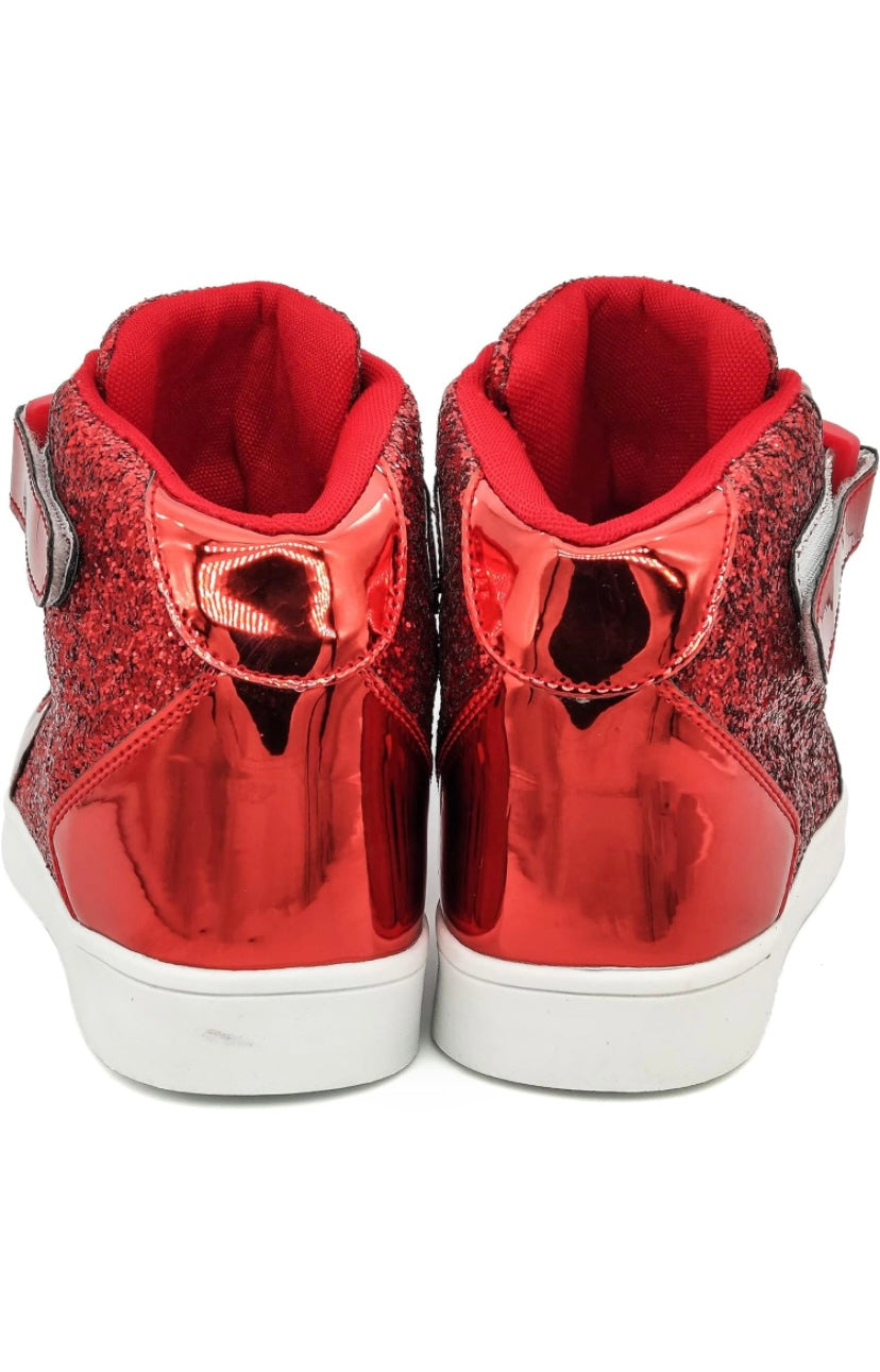 Red Glitter High Top Sneaker