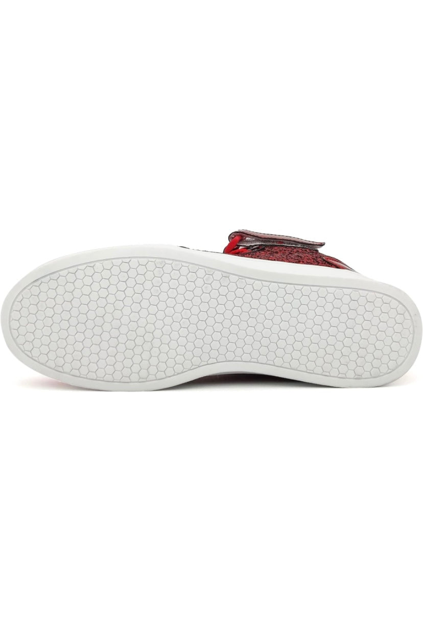 Red Glitter High Top Sneaker