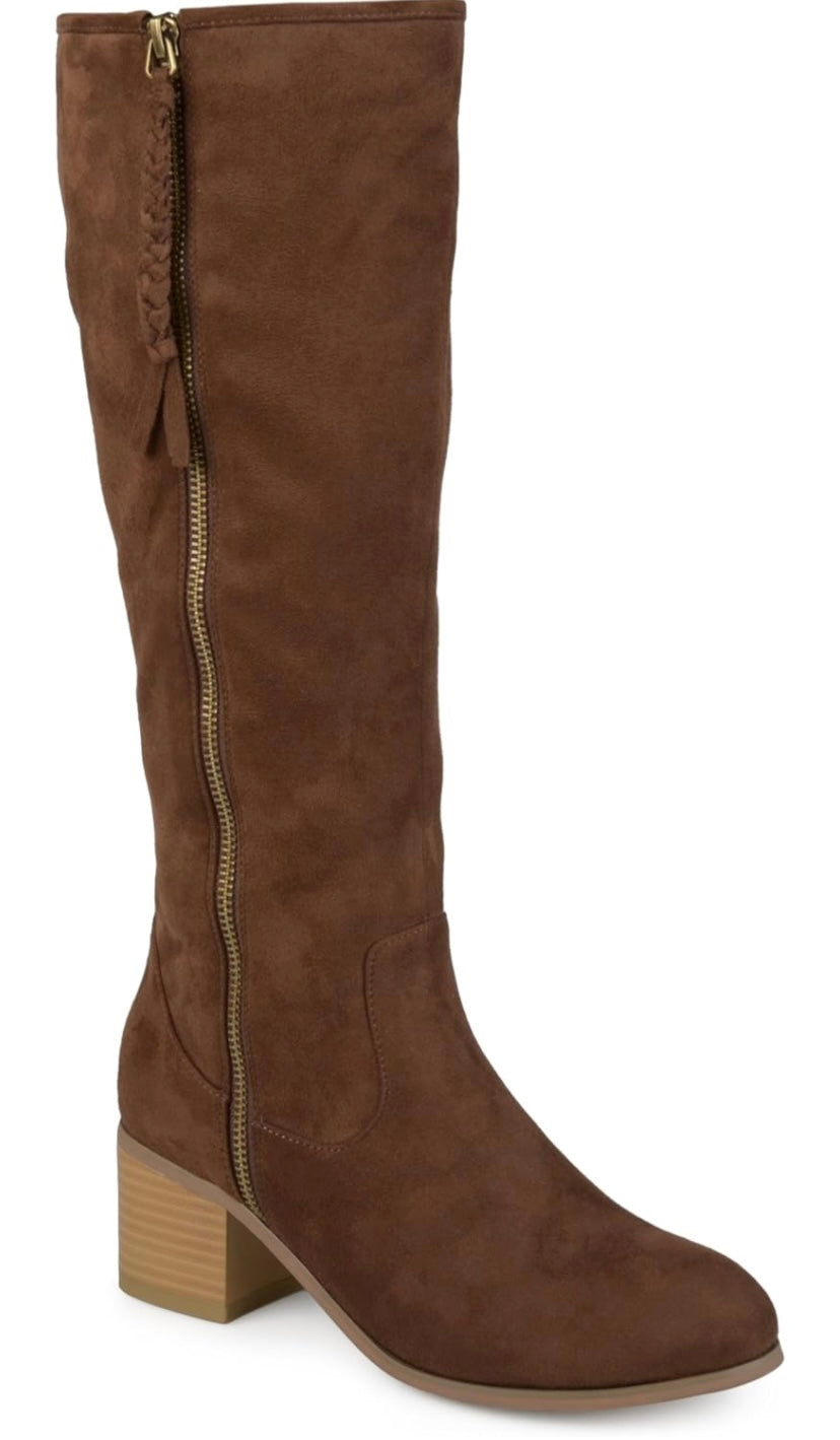 Retail Le$$ - Brown suede wide calf boot