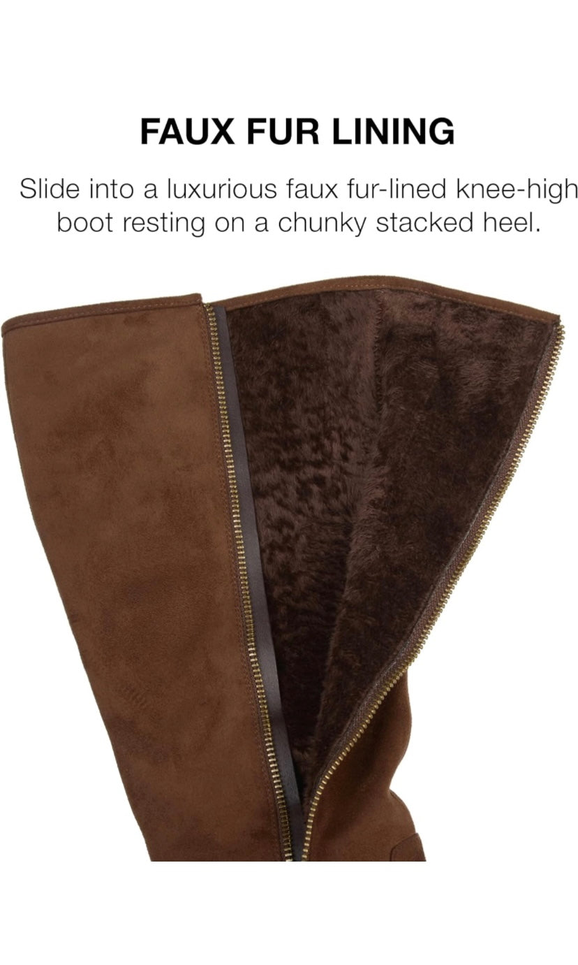 Journee Collection Faux Suede Calf Boot