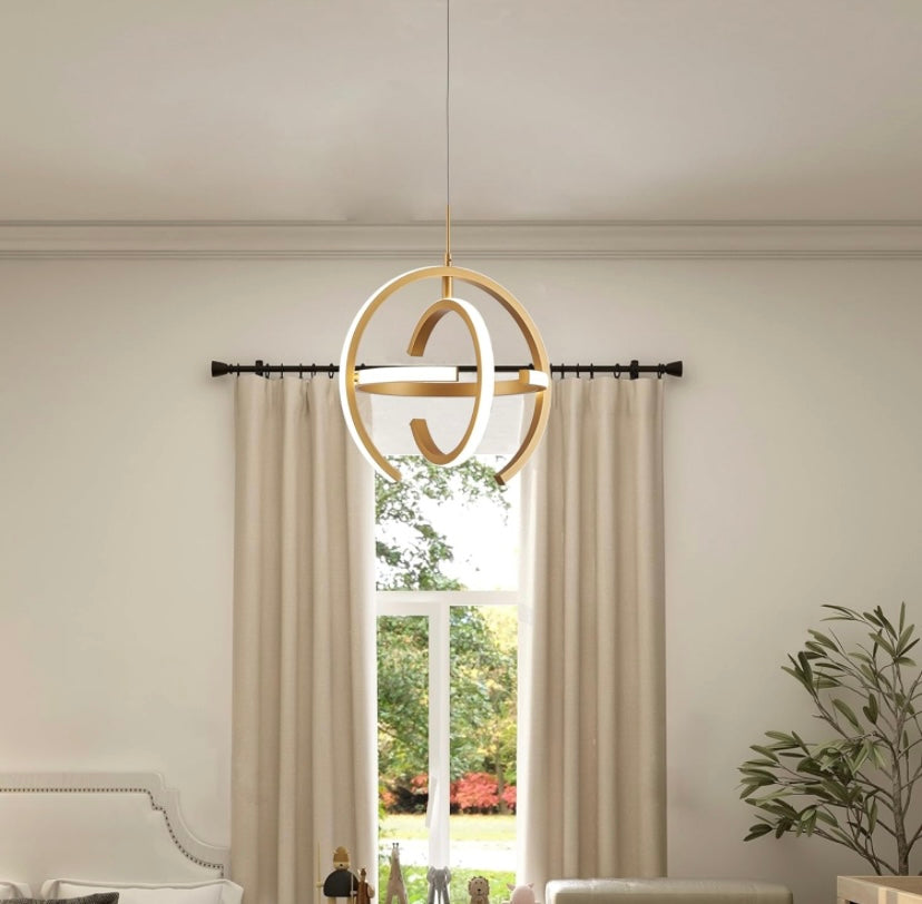 Round LED Gold Chandelier