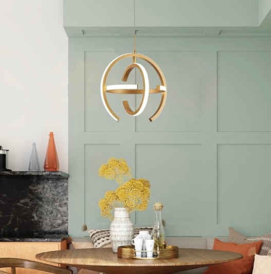 Round LED Gold Chandelier