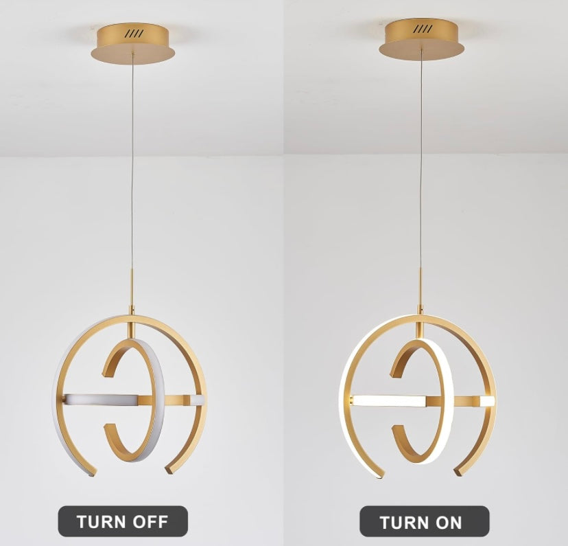 Round LED Gold Chandelier