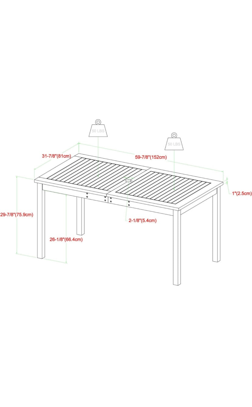 Retail Le$$ - Acacia wood outdoor dining table
