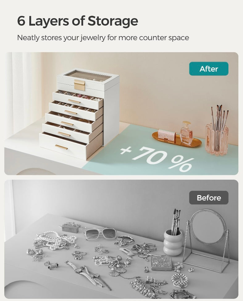 Glass Lid Jewelry Box