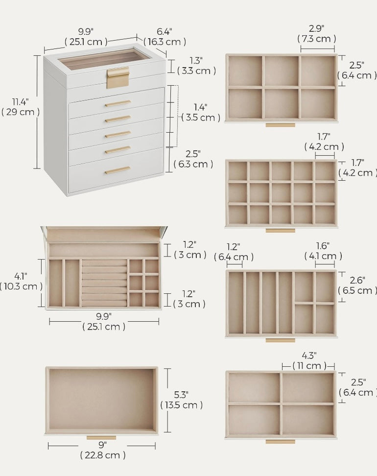 Glass Lid Jewelry Box