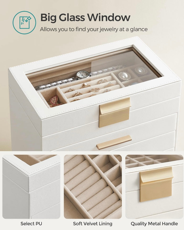 Glass Lid Jewelry Box