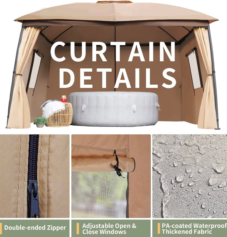 Retail Le$$ - Beige gazebo privacy curtains