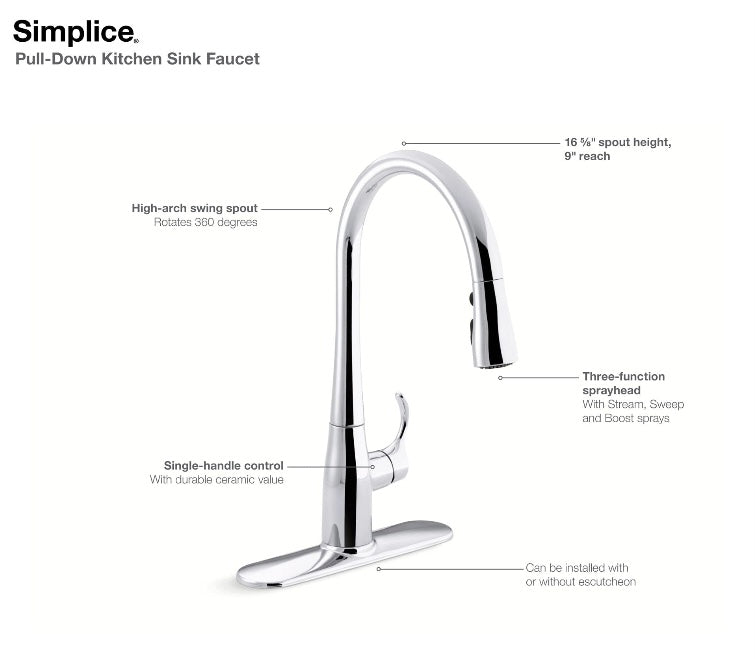Retail Le$$ - Stainless steel high arch sink faucet