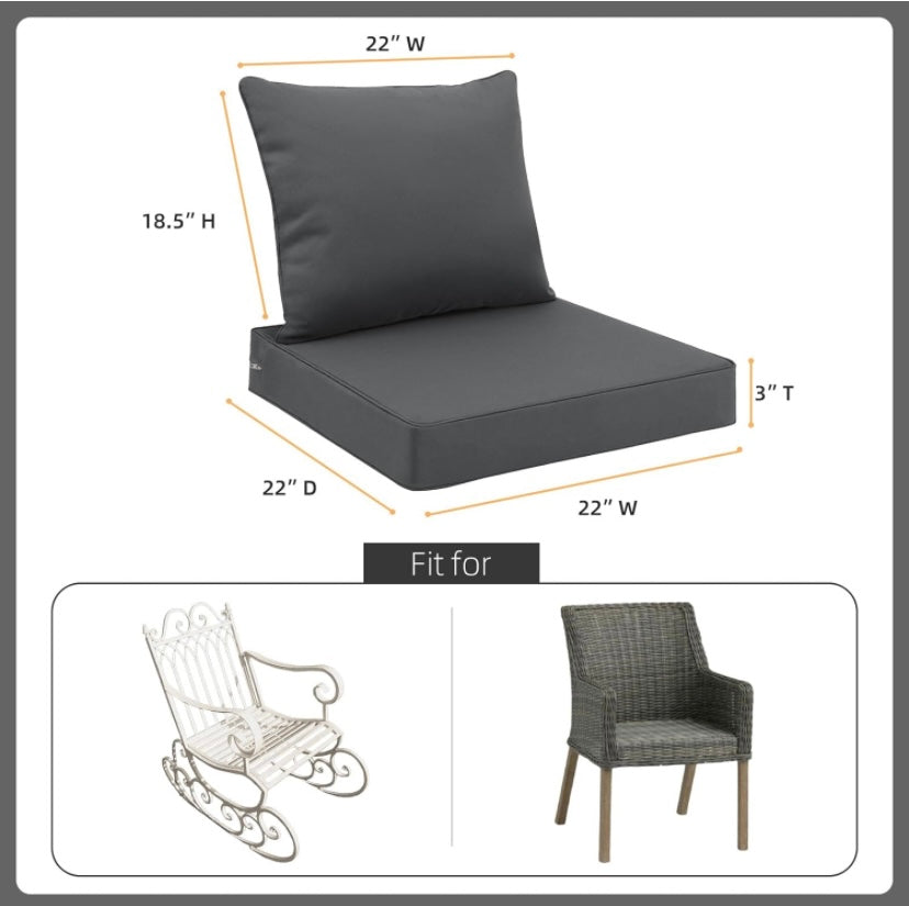 Ensemble de coussins de siège profonds Favoyard - 22 pouces