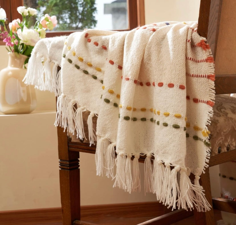 Retail Le$$ - Cream bohemian throw