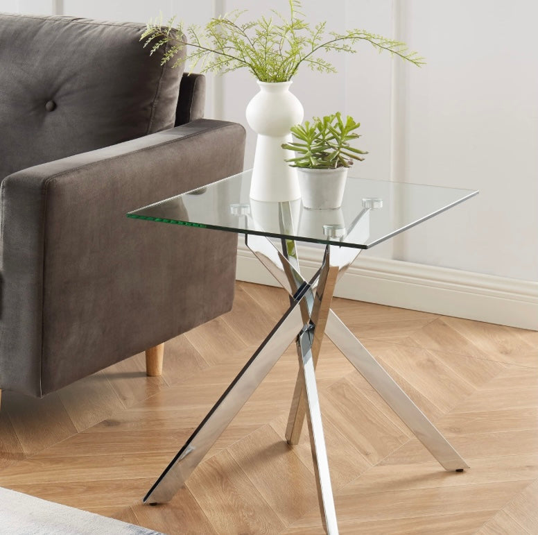 Retail Le$$ - Silver glass side table