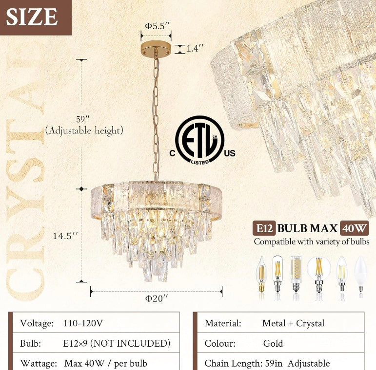 Retail Le$$-Gold-crystal-chandelier