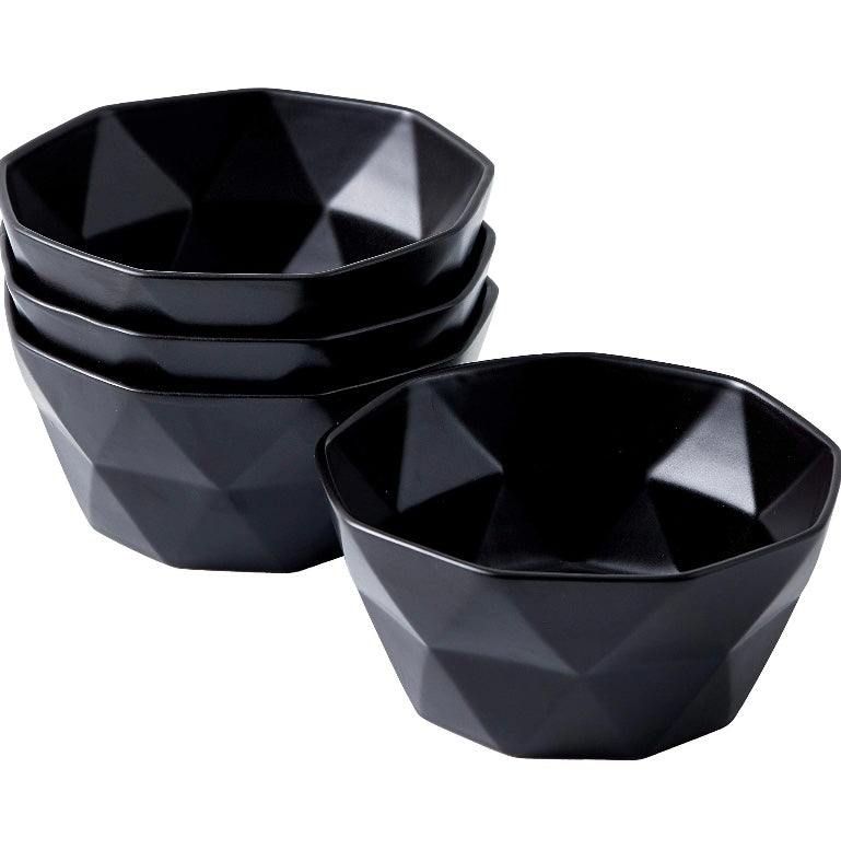 Black Geometric Bowl Set