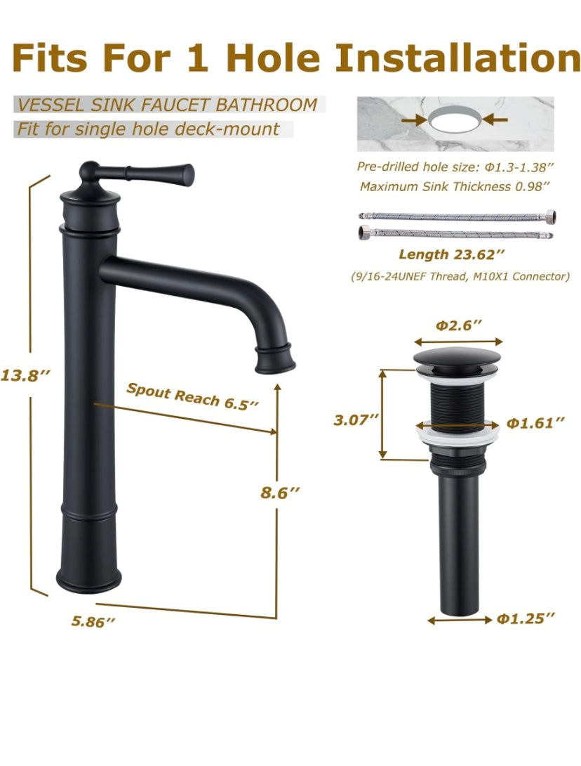 Retail Le$$ - Matte Black vessel faucet