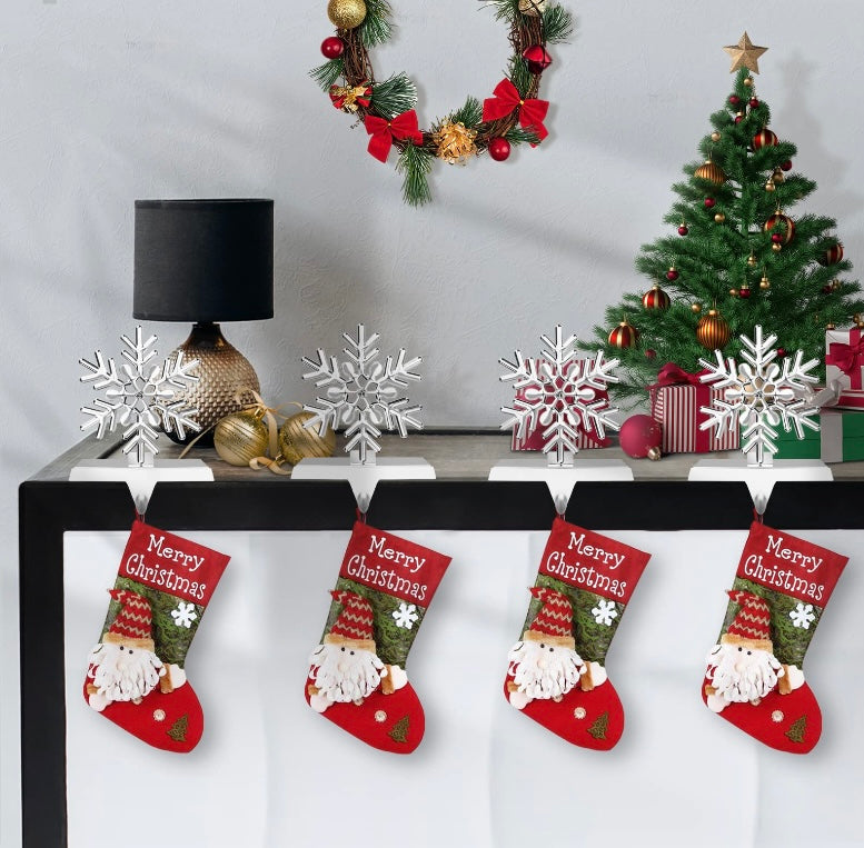 Christmas Snowflake Stocking Holder Set