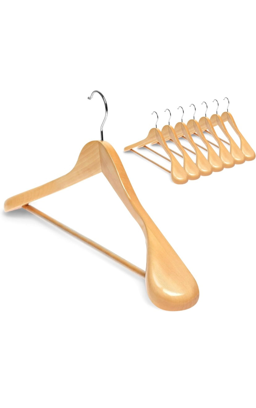 Retail Le$$ - 8 pk natural wood hangers