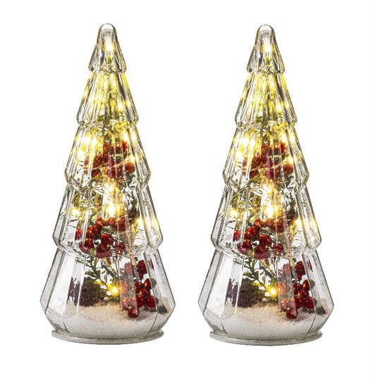 Retail Le$$ - 2 pc glass Christmas trees