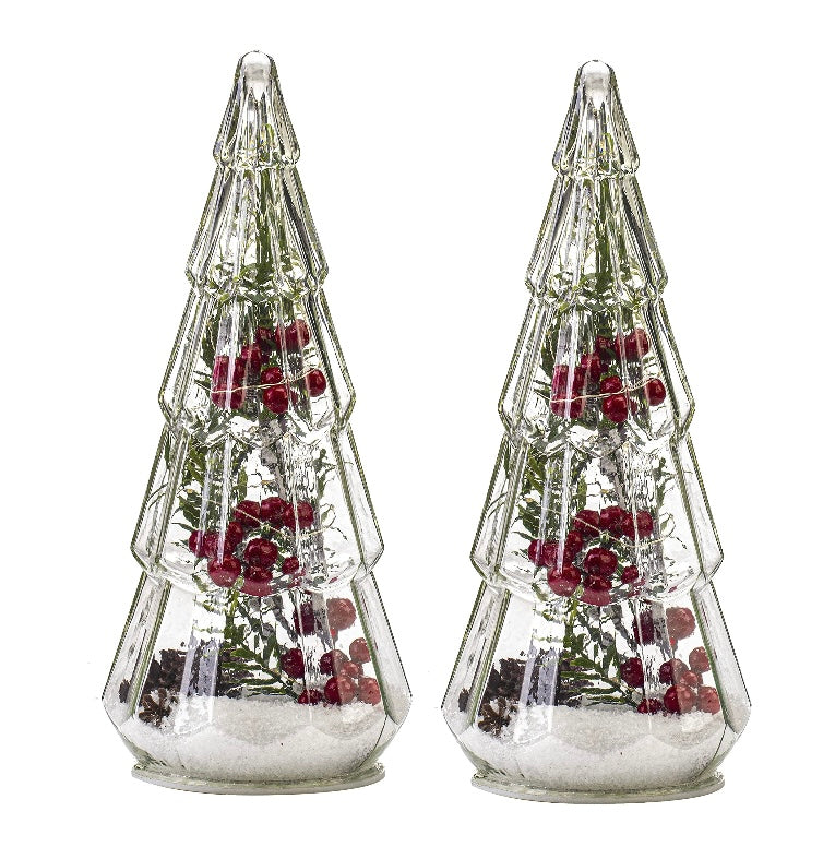 Retail Le$$ - 2 pc glass Christmas trees