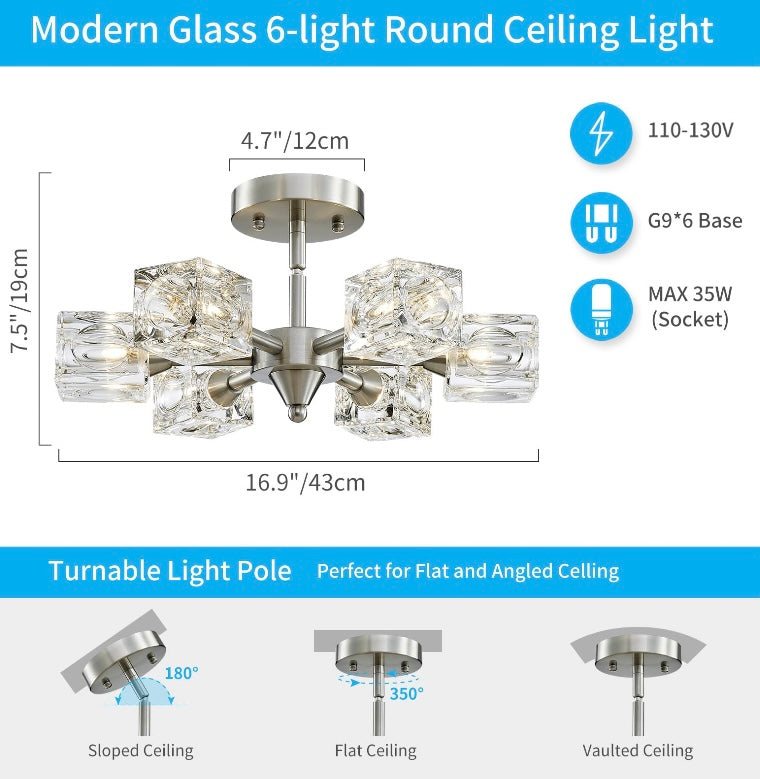 Retail Le$$-Brushed-nickel-6-light-pendant light