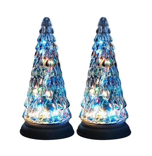 Retail Le$$ - Blue 2 pc glass Christmas trees