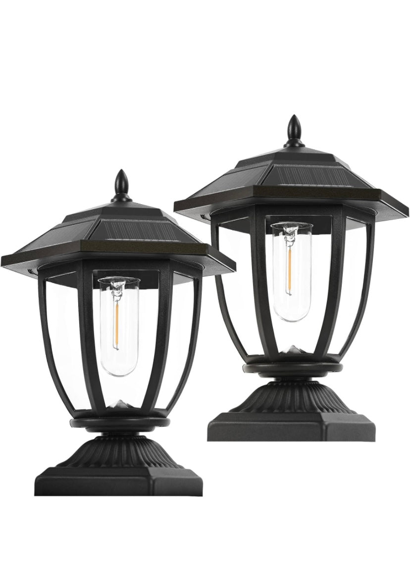 Retail Le$$ - Black solar post light set