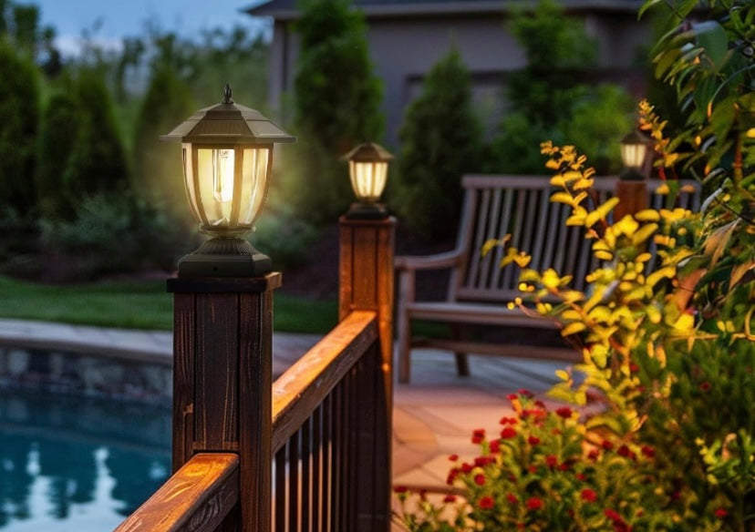 Retail Le$$ - Black solar post light set