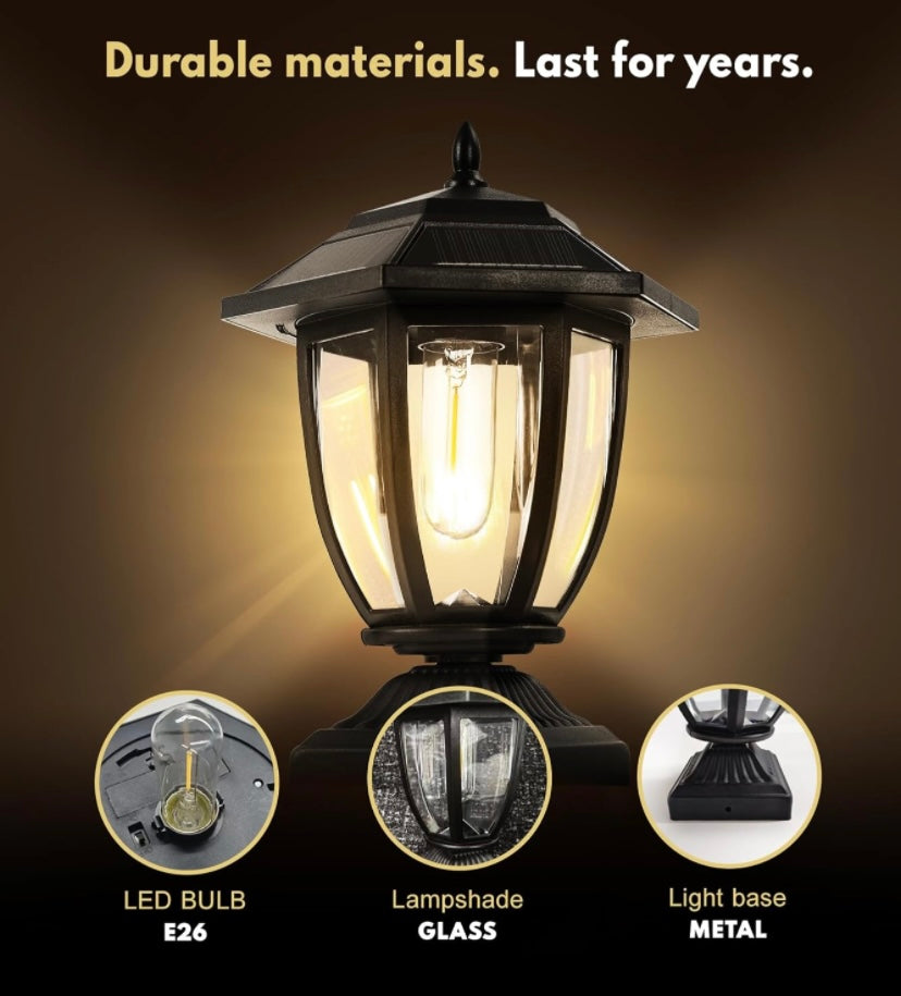 Retail Le$$ - Black solar post light set