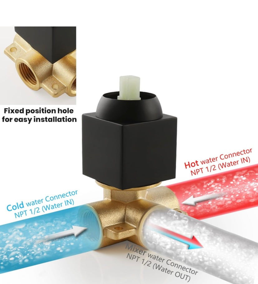 Retail Le$$ - Black all shower tub hardware with valve