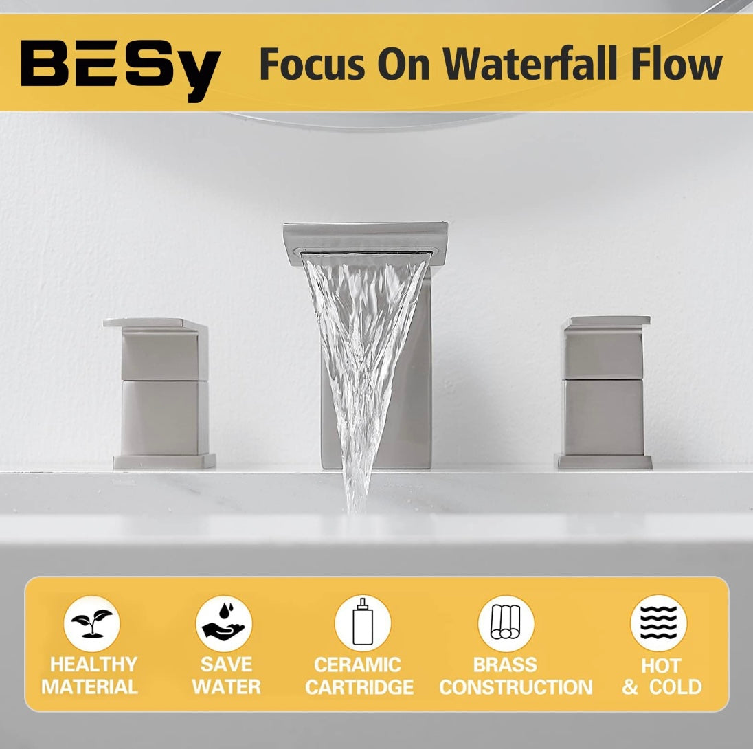 Retail Le$$ - Brushed nickel 3 hole faucet