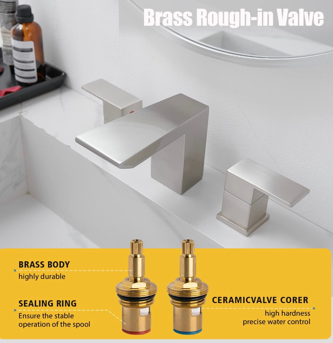 Retail Le$$ - Brushed nickel 3 hole faucet
