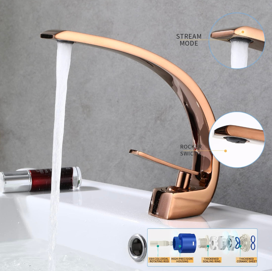 Retail Le$$ - Rose Gold curved faucet