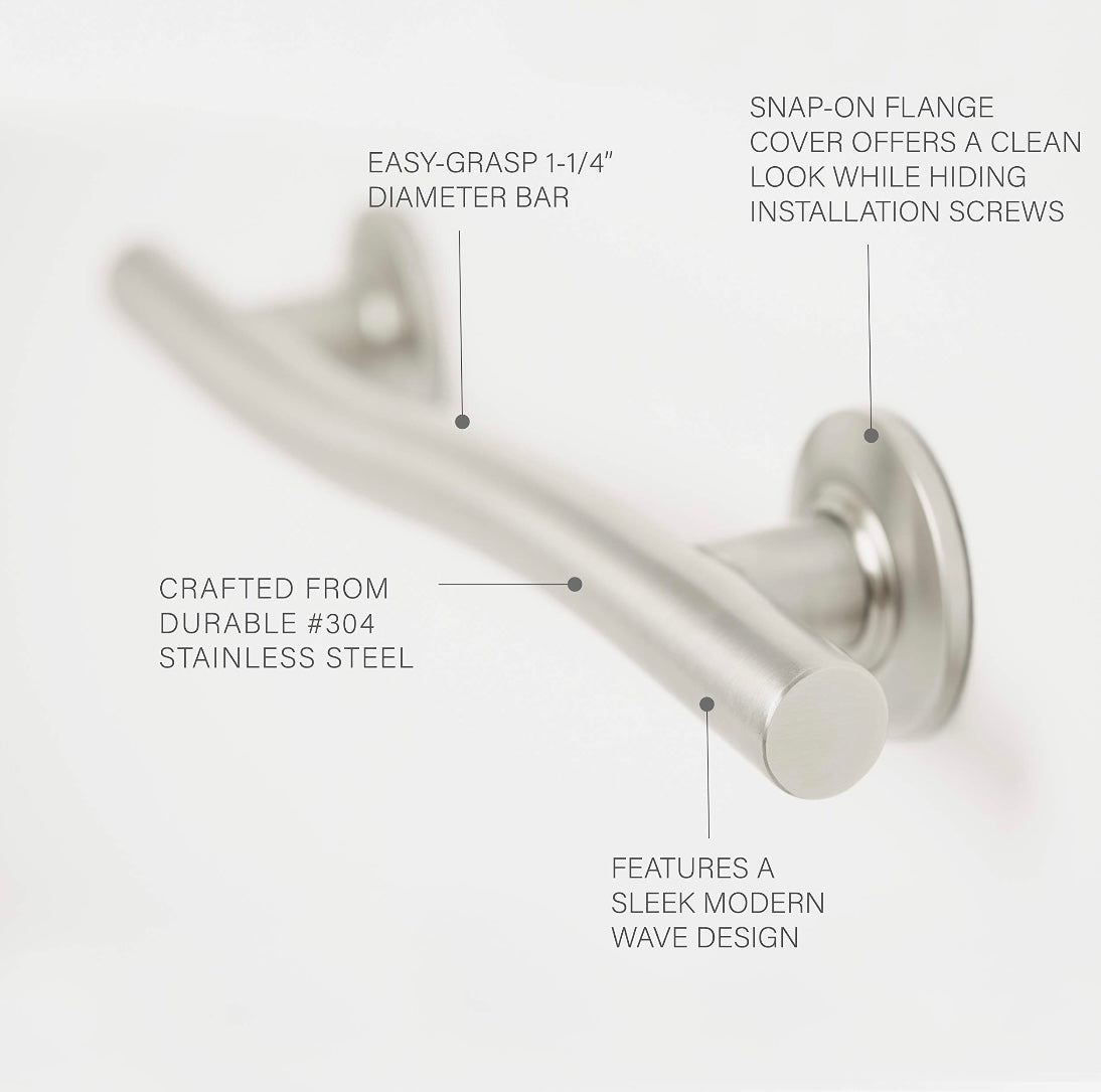 Retail Le$$-Brushed-nickel-wave grab-bar