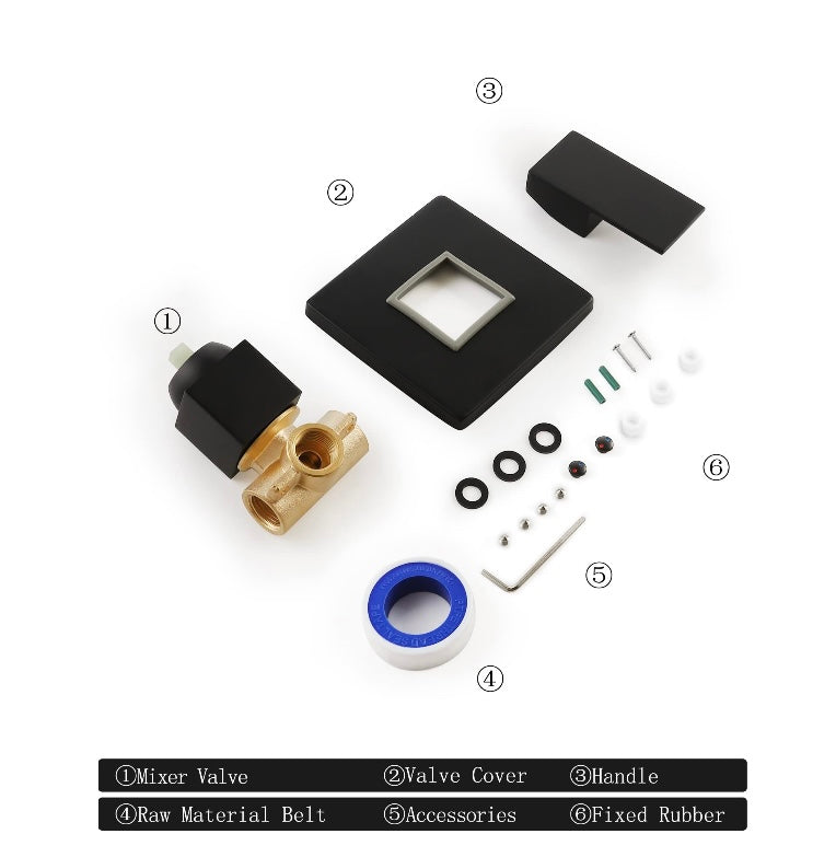 Retail Le$$ - Black all shower tub hardware with valve