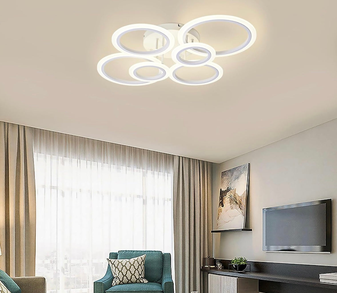 Retail Le$$-White-6-light ring-light- fixture