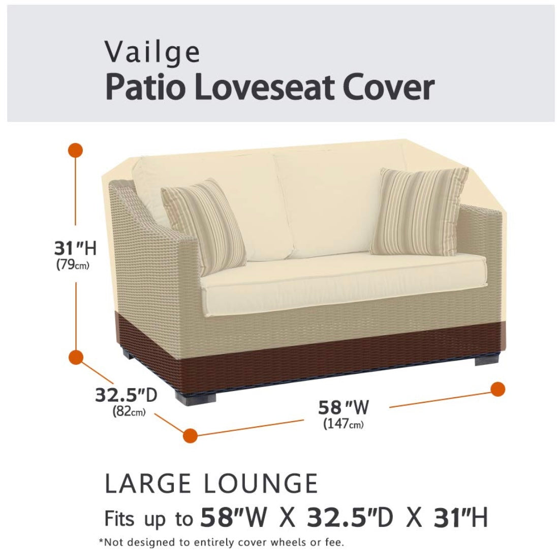 Retail Le$$ - beige brown loveseat cover