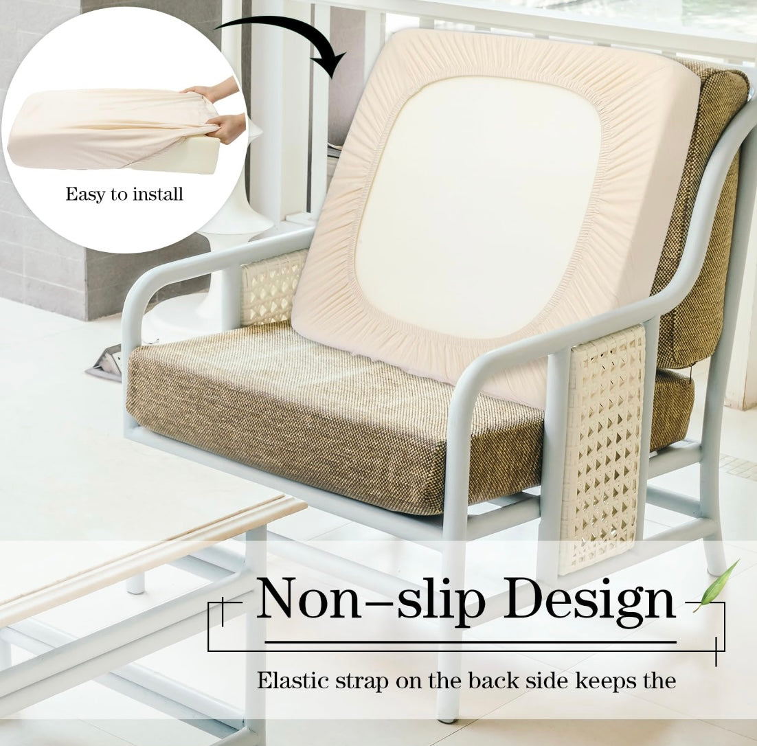 Retail Le$$ - Beige stretch cushion cover set