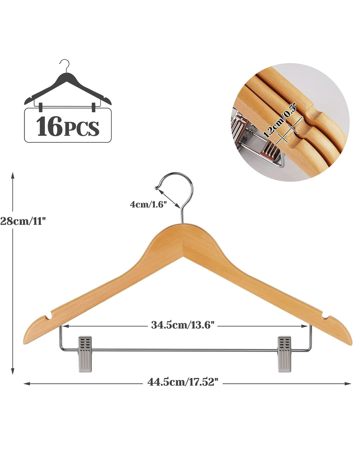 Retail Le$$-16-pc-wood-hangers