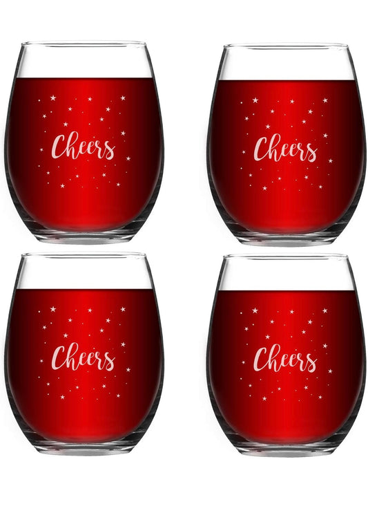 Retail Le$$ - 4 pc cheers wine glasses