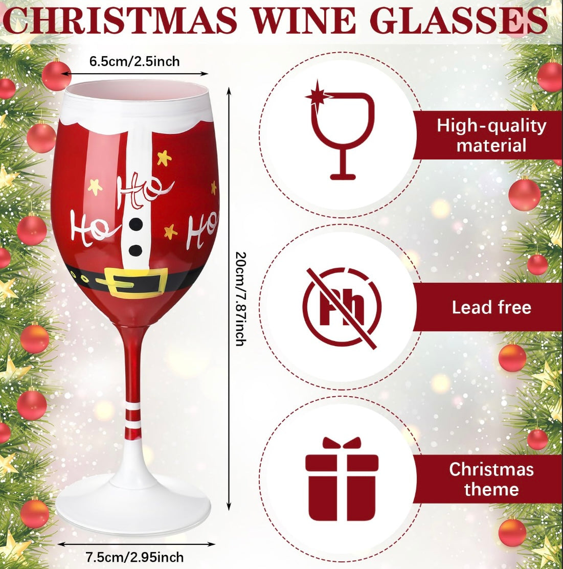 Christmas Wine Glass Set