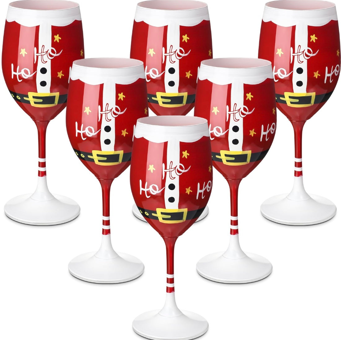Retail Le$$ - 6 pc Christmas wine glass set