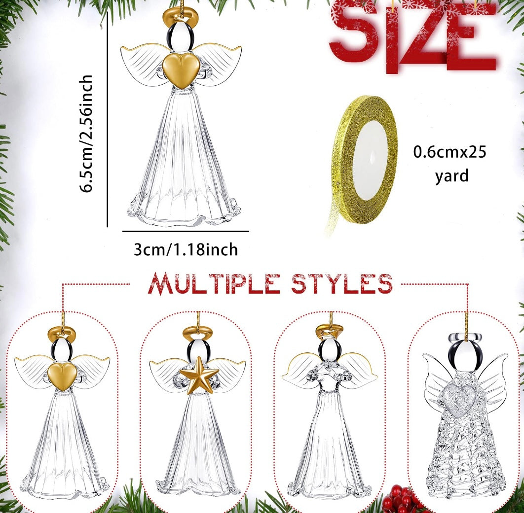 Spun Glass Angel Ornaments