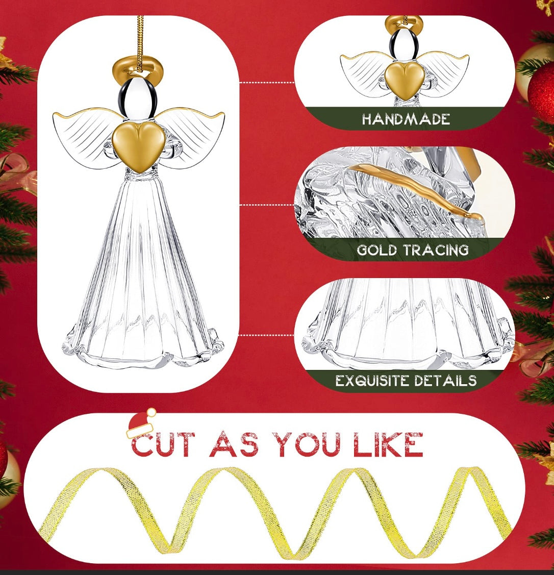 Spun Glass Angel Ornaments