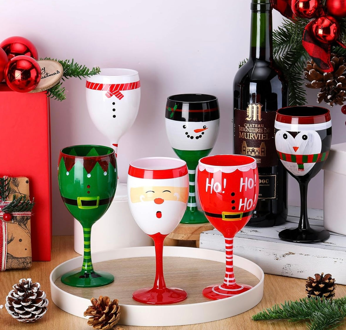 Holiday Wine Glass Set